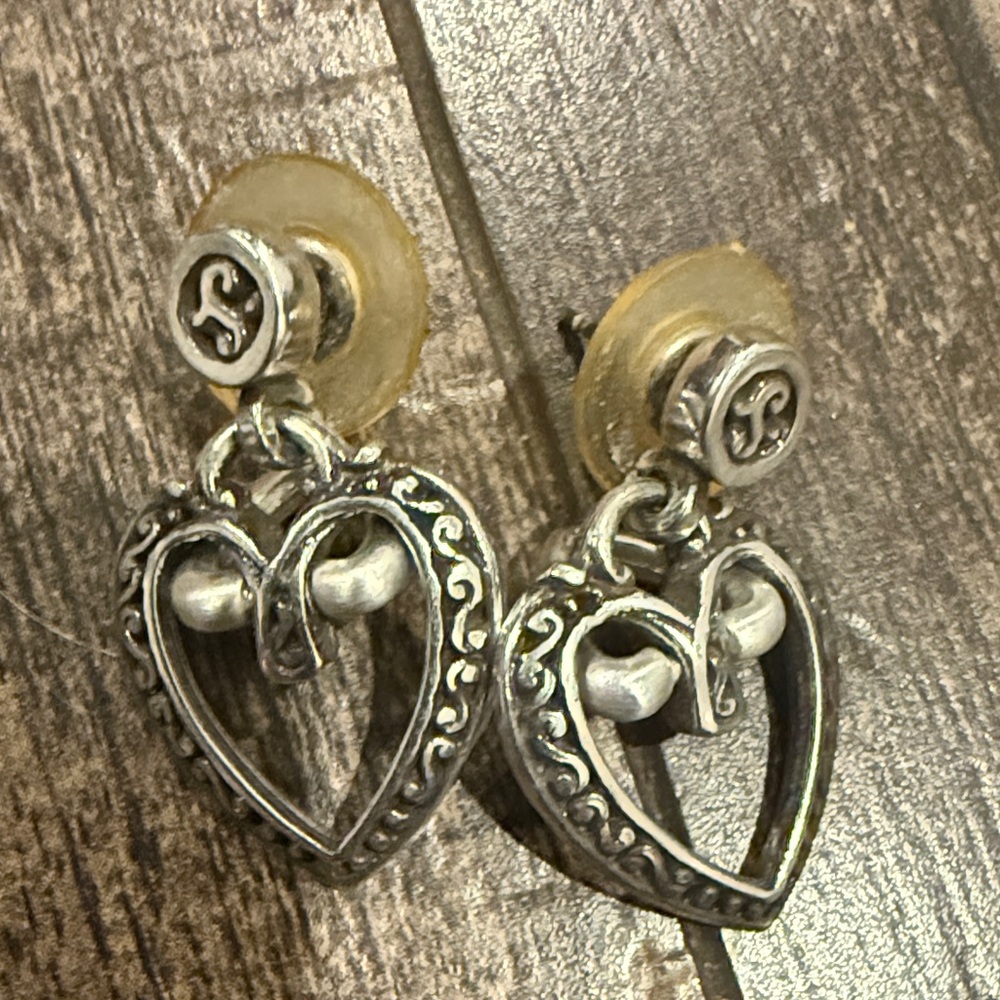 Brighton Silver Heart Earrings